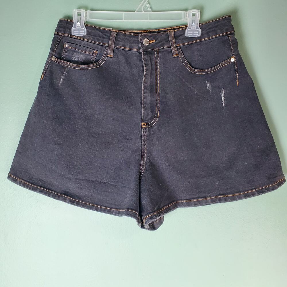 WeWoreWhat Women's High Rise Balloon Distressed Stretch Shorts Size 31